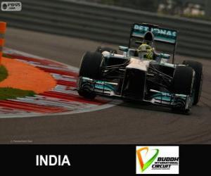 пазл Нико Росберг - Mercedes - 2013 индийский Гран-при, вторая классифицированы